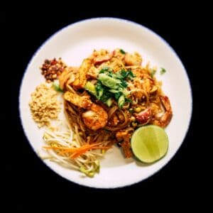 Pad Thai – Asian food Lisbon - Stir-fried noodles with egg, bean sprouts, peanuts, and sauce
